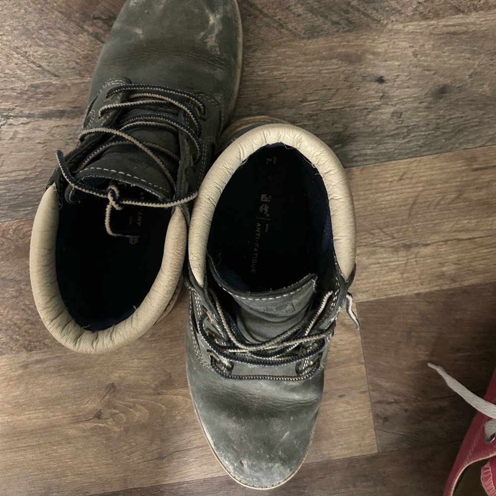 Timberlands Dark Grey Leather Boots